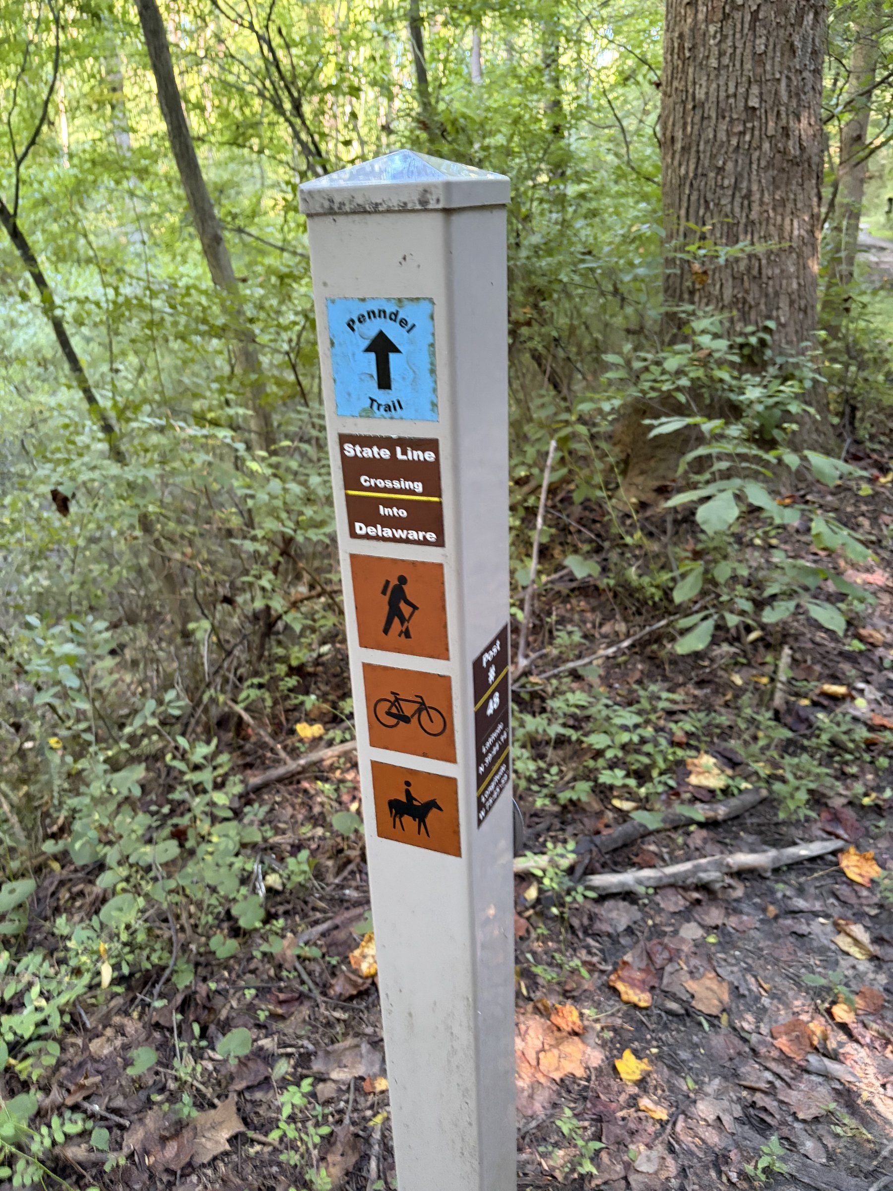 State Line Trail Marker